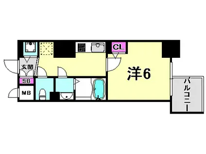 ララプレイス三宮ルミナージュ(1K/14階)の間取り写真