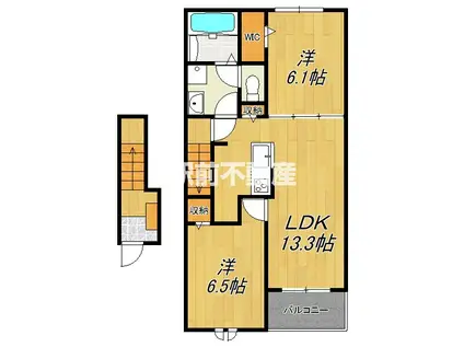 ポタージュ(2LDK/2階)の間取り写真