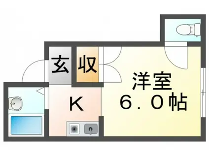 千里山西コーポ(1K/3階)の間取り写真