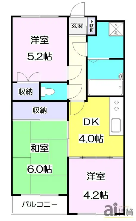 セザール清瀬 4階階 間取り
