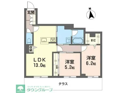 レゾンクレール(2LDK/1階)の間取り写真