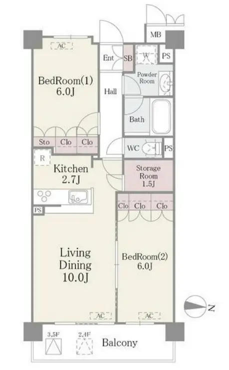 フェールメゾン西大島 5階階 間取り