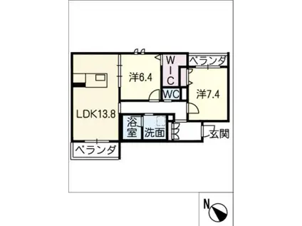 エクセレントラックB(2LDK/3階)の間取り写真