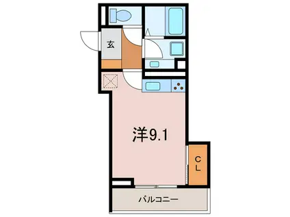 ONES (ワンルーム/1階)の間取り写真