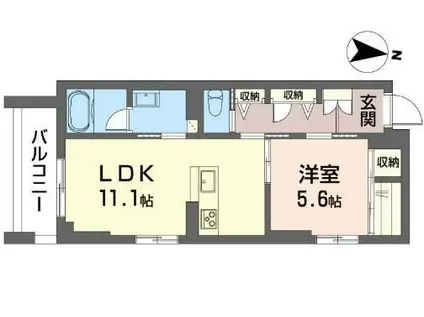 クオリスタ元町(1LDK/3階)の間取り写真