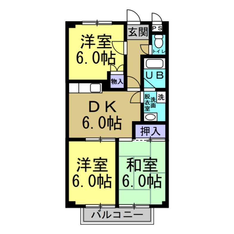 SURPLUS K(3DK/2階)の間取り写真