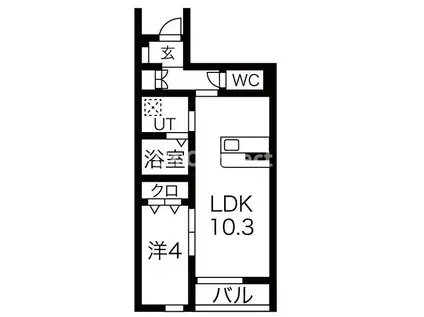 CASA ETERNO(1LDK/1階)の間取り写真