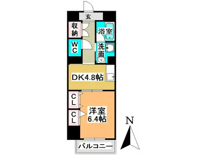 エスタシオン御器所(1DK/3階)の間取り写真