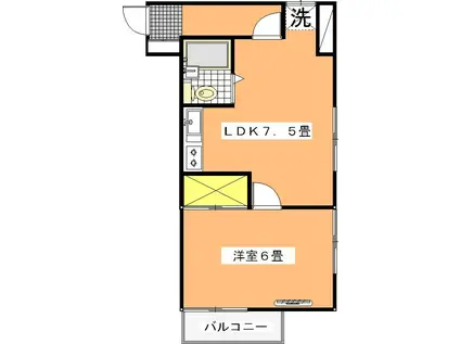 星野ビル(1DK/4階)の間取り写真