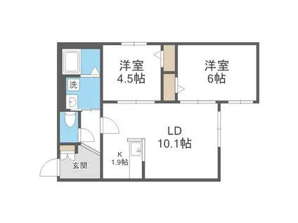 ラグジースペース本郷通南(2LDK/3階)の間取り写真