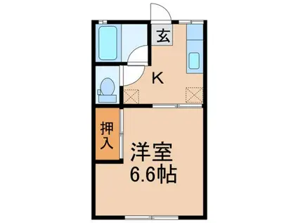 サンライズ金峰(1K/1階)の間取り写真