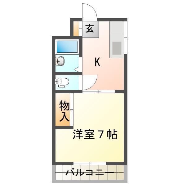 デイブレイクタウン(1K/3階)の間取り写真