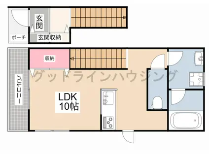 ROOM上滝野(ワンルーム/2階)の間取り写真