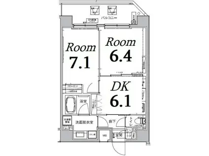 アイルカナーレ向島(2DK/4階)の間取り写真