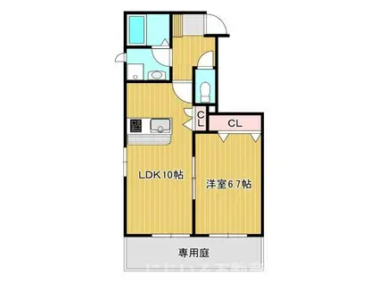 TMCマビック(1LDK/1階)の間取り写真
