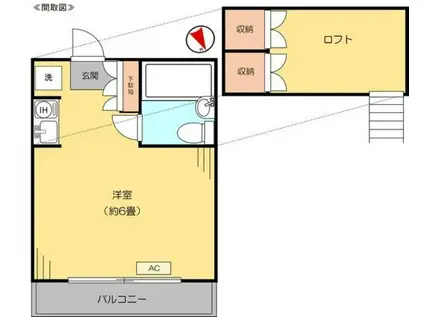 ロイヤルクレスト学園西(ワンルーム/1階)の間取り写真