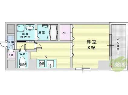 サンパティーク(1K/7階)の間取り写真