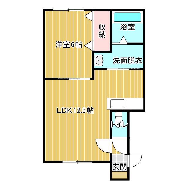ESOLA97(1LDK/2階)の間取り写真