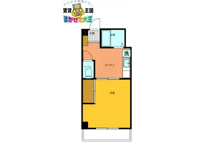 井関ビル(1DK/3階)の間取り写真