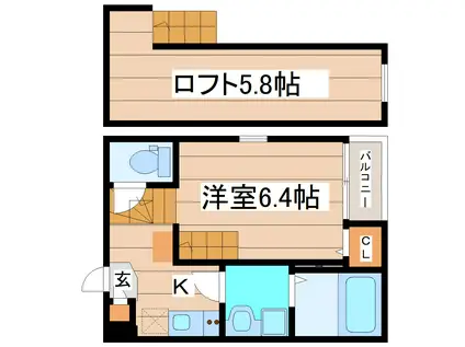 ハーモニーテラス黒松II(1K/1階)の間取り写真