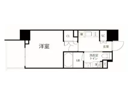 グランスイート麻布六本木(1K/2階)の間取り写真