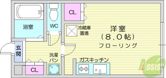 ビレッジ清水沼(ワンルーム/2階)の間取り写真