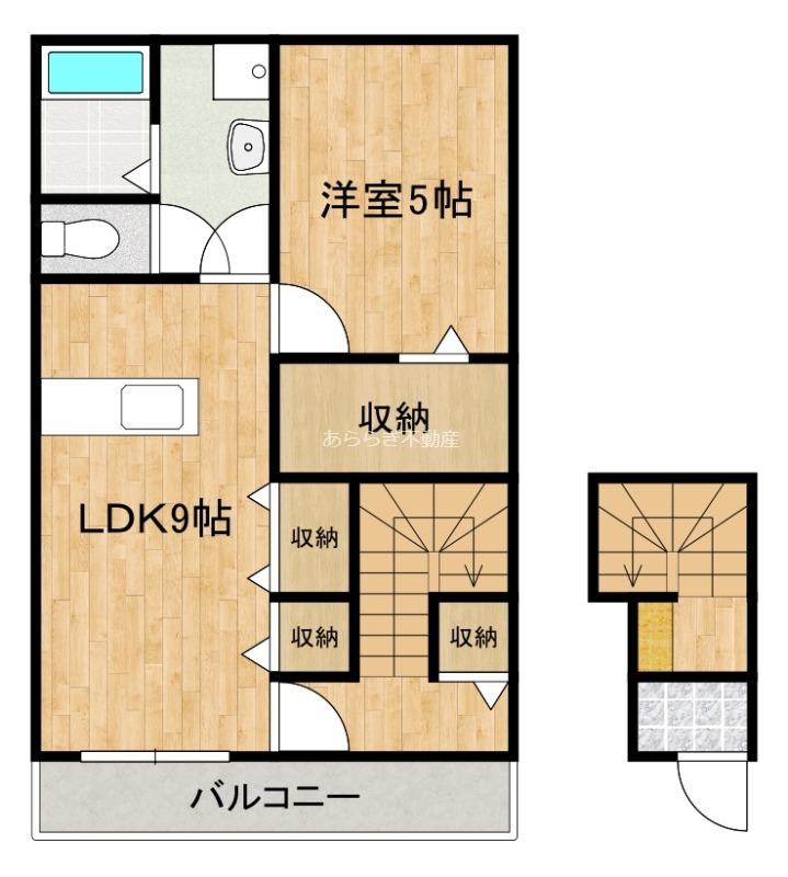 LOTUS河輪(1LDK/2階)の間取り写真