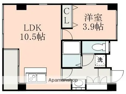 NOVEL八王寺(1LDK/3階)の間取り写真