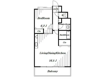 ウィルテラス千葉中央(1LDK/7階)の間取り写真