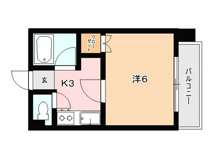 エントピア天保山(1K/2階)の間取り写真