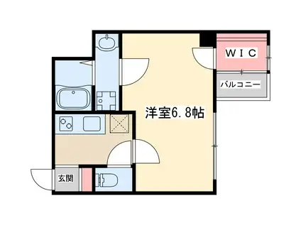 茜壱番館(1K/4階)の間取り写真