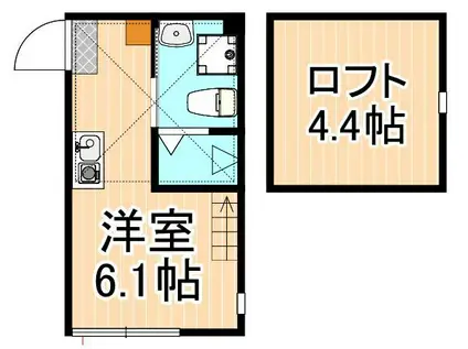 セレーネエステート千住曙(ワンルーム/1階)の間取り写真