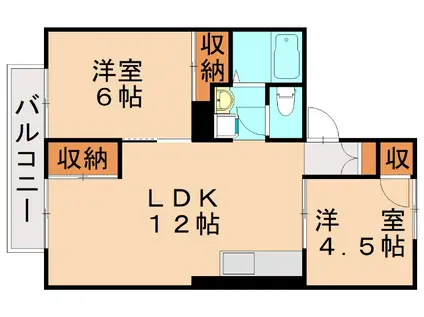シティハウスれんげじ(2LDK/2階)の間取り写真