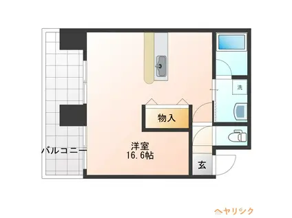 クリエイティブ21(ワンルーム/2階)の間取り写真