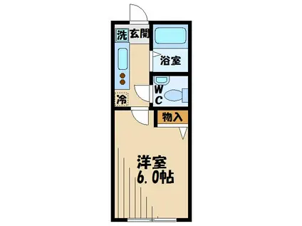 リトル・グレイスII(1K/1階)の間取り写真