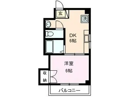 フランス屋ビル(1K/3階)の間取り写真