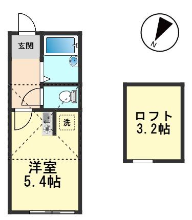 シャンテ篠崎(ワンルーム/3階)の間取り写真