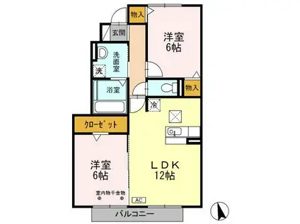 MARCHER FORME(2LDK/1階)の間取り写真