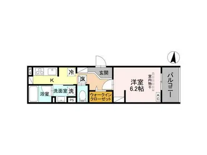 メゾン ド グレイス(1K/1階)の間取り写真