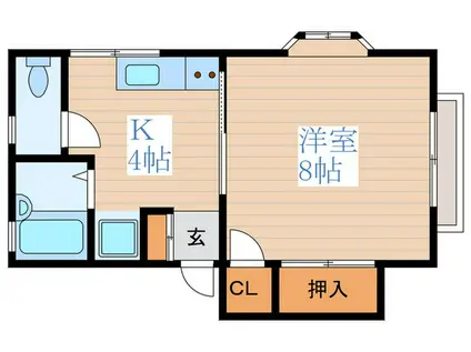 スカイハイツ2(1K/2階)の間取り写真