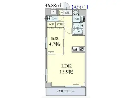 SOPRE給田(1LDK/1階)の間取り写真