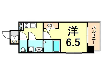 エスプレイス神戸フォルムスクエア(1K/4階)の間取り写真