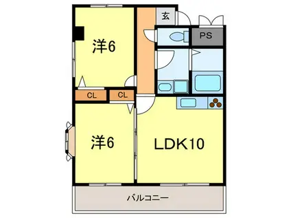 ウィナーズハウス(2LDK/3階)の間取り写真