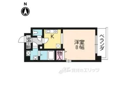 グラシアス(1K/4階)の間取り写真