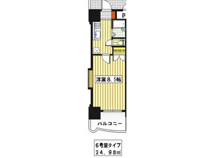 ロイヤル博多駅東84(1K/10階)の間取り写真