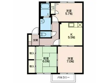 グレイスハウス(3K/2階)の間取り写真