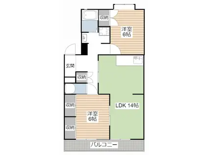 ライクハイツ水越(2LDK/3階)の間取り写真