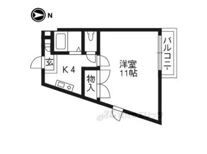 CASAⅢ(1K/2階)の間取り写真