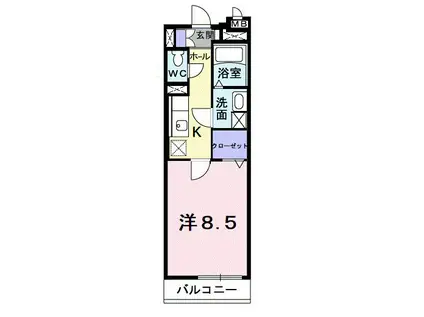 シャトーエクセラン(1K/3階)の間取り写真