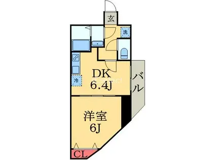 金太郎ヒルズ100(1DK/4階)の間取り写真